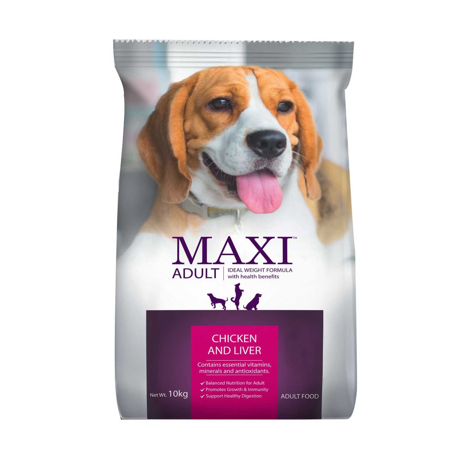 Maxi Adult Dog Food Chicken & Liver 10 kg