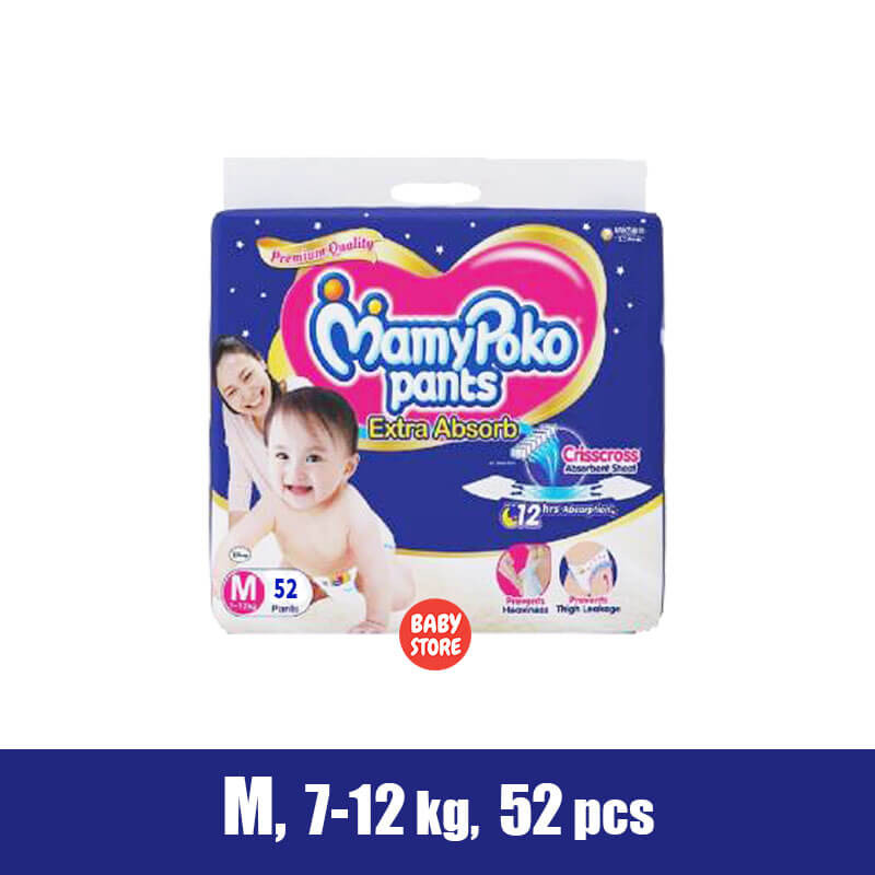 MamyPoko Pants Diaper Pant M 7-12 kg 52 pcs